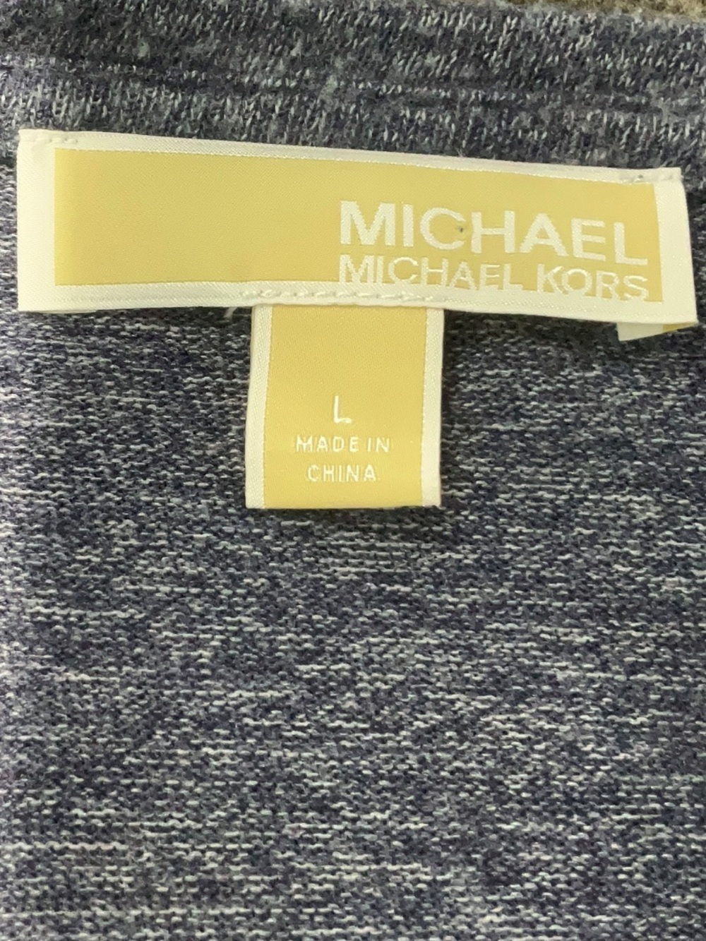 MICHAEL Michael Kors Heathered Navy Ruffle-Hem Long Sleeve Top - Picture 5 of 5